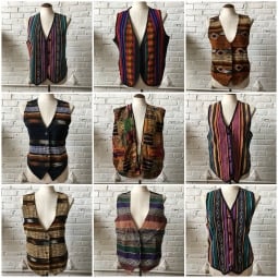 Womens crazy tapestry/woven/hippie Vests by the bundle-ON BACKORDER